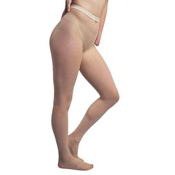 NUDE BARRE Accessories - Nude Barre Unique Fishnet Footed Tights 7 A.M. L/XL